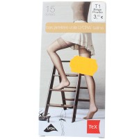Bas de jarretière voile LYCRA satiné T1 beige poudre